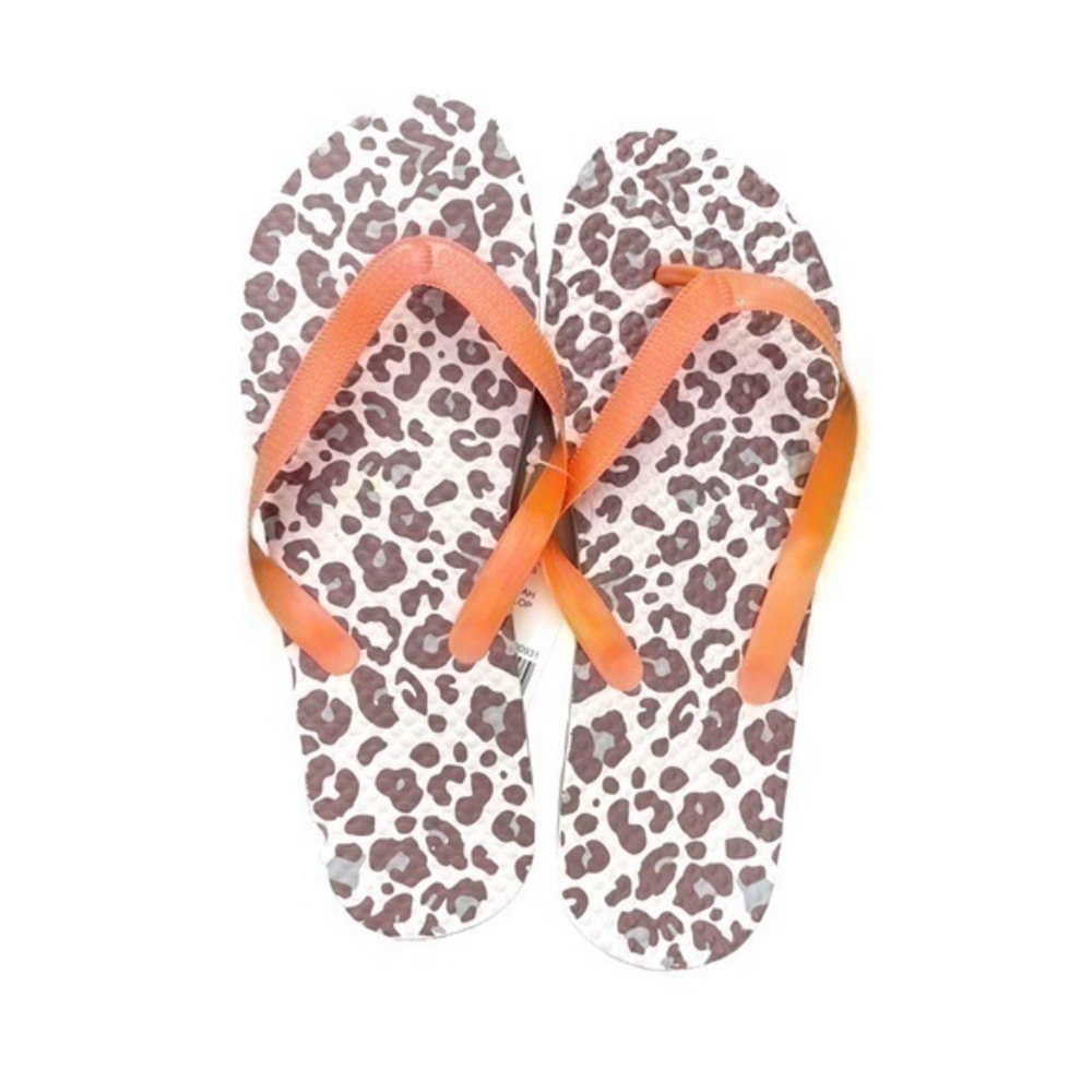 Tropic Sun Leopard Print Flip Flops